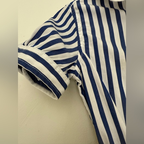 Polo Ralph Laurent Striped Blue and White Kids Dress with Belt - Picture 7 of 15